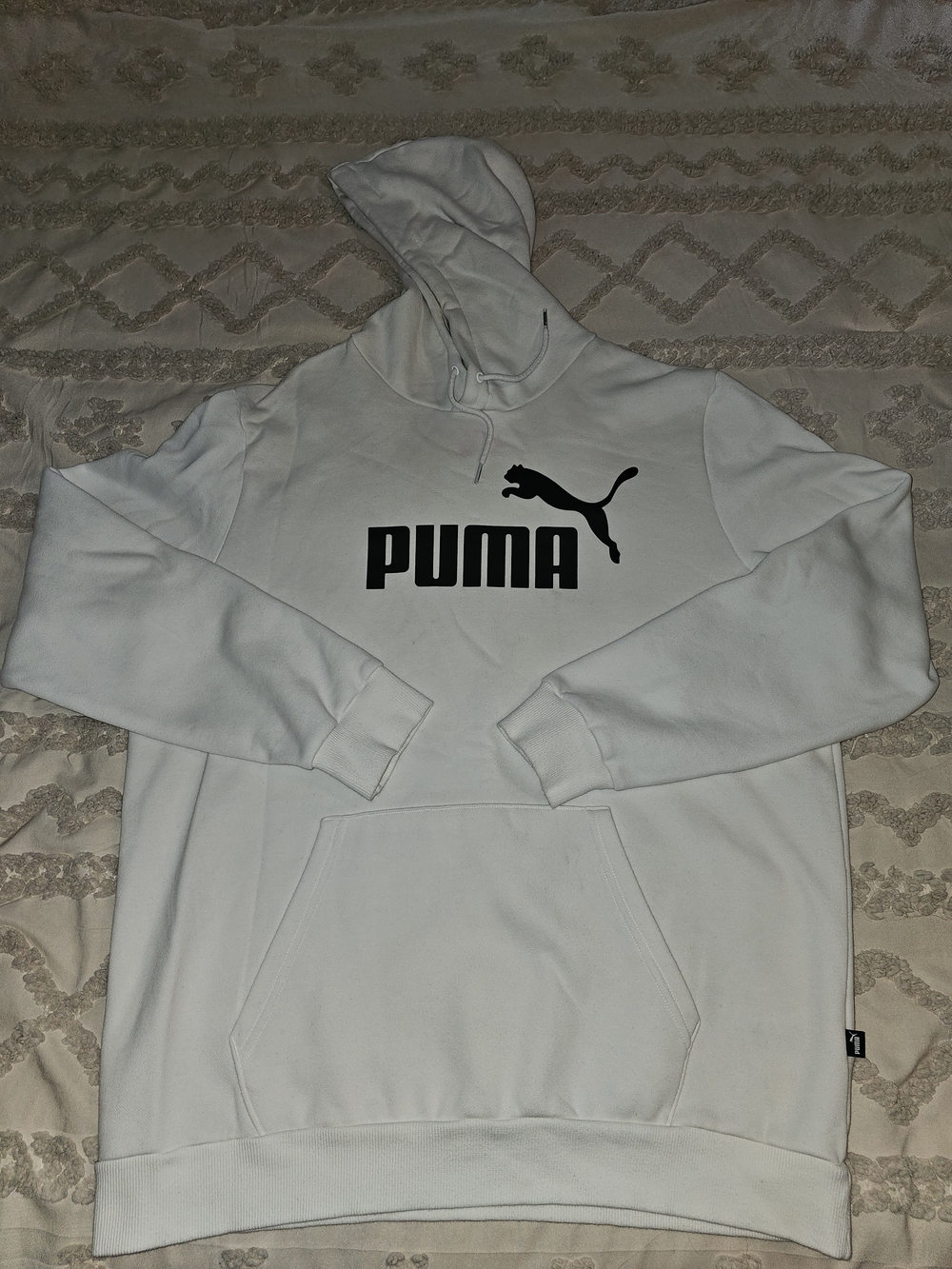 Puma Men's White Logo Hoodie